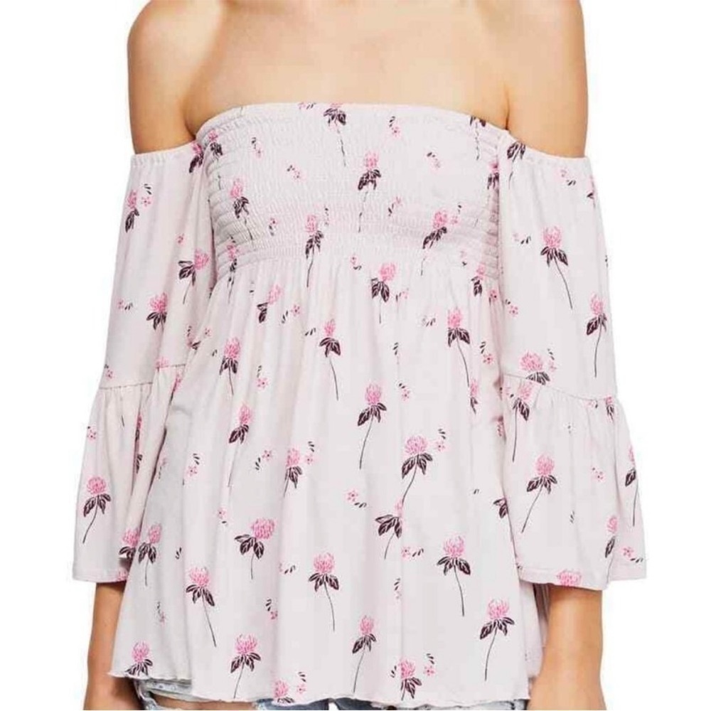 Free People Pink Cloud Berry Off Shoulder Top, M - Picture 9 of 10